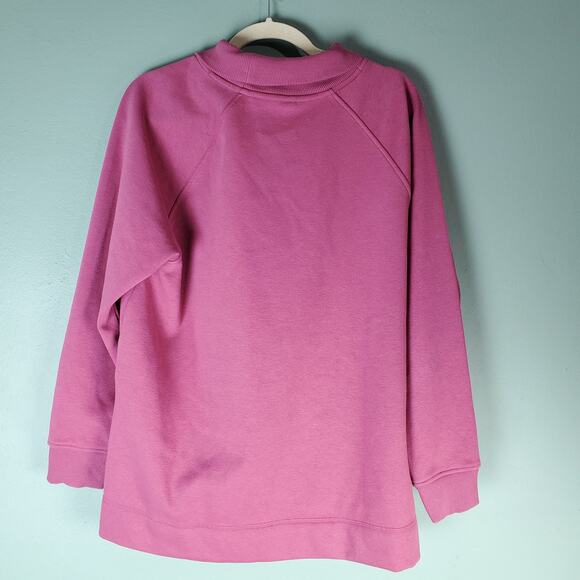 Athleta Womens Victorian Berry Cozy Karma Side Zip Funnel Neck Size Large - Picture 2 of 6